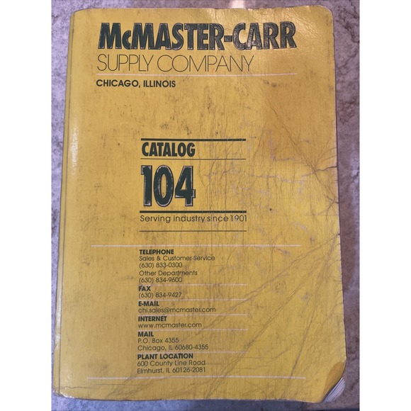 McMaster Carr #104 New Brunswick, New Jersey Catalog 1998 supply catalog